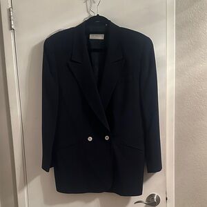 Liz Claiborne Dark Navy Double-Breasted Blazer suit